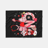 Valentine Cna Nurse Coquette Bow Stethoscope Girl  Fleece Deken (Voorkant (Horizontaal))