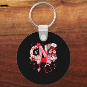 Valentine Cna Nurse Coquette Bow Stethoscope Girl  Sleutelhanger (Voorkant)