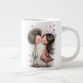 Valentine Coffee Mug – First Kiss Sweet Romance Grote Koffiekop (Rechts)
