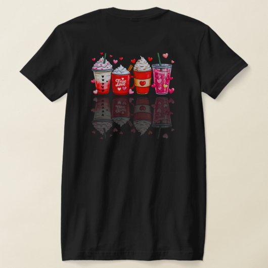 Valentine Coffee PNG Sublimation Design T-shirt (Laag Achter)