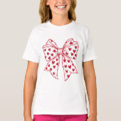 Valentine Coquette Boog Hartjes T-shirt (Voorkant)