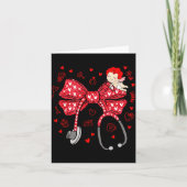 Valentine Coquette Bow Nurse Stethoscope Nursing D Kaart (Voorkant)