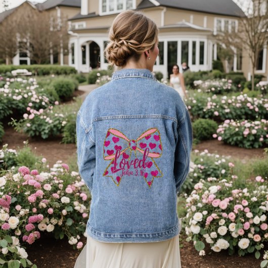 Valentine Coquette Christelijk Denim Jacket (Huwelijk Achterkant)