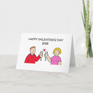 Valentine Couple Cartoon Card Kaart
