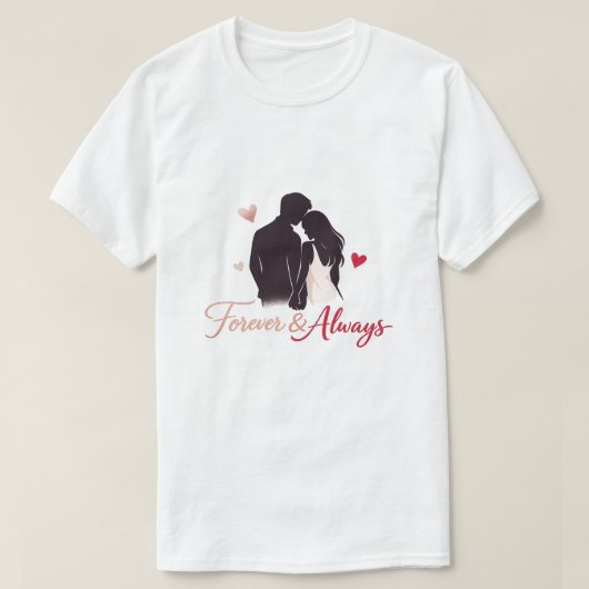 Valentine Couple T-Shirt Design – Forever & Always (Design voorkant)