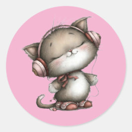Valentine Cute Cat 3 Inch Sticker – Love Design