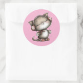 Valentine Cute Cat 3 Inch Sticker – Love Design (Tas)