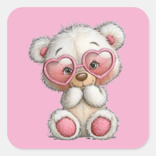 Valentine Cute Knuffelbeer 3 Inch Sticker