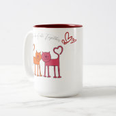 Valentine Cute Tweekleurige Koffiemok (Voorkant links)