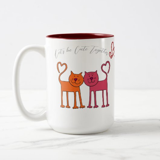 Valentine Cute Tweekleurige Koffiemok (Links)