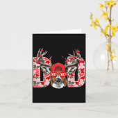Valentine Dad Camo Deer Buck Hunting Matching Vale Kaart (Gele Bloem)