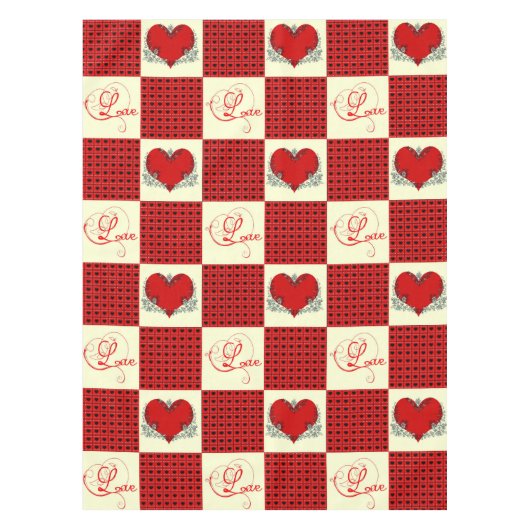 Valentine dambord tafelkleed (Voorkant)