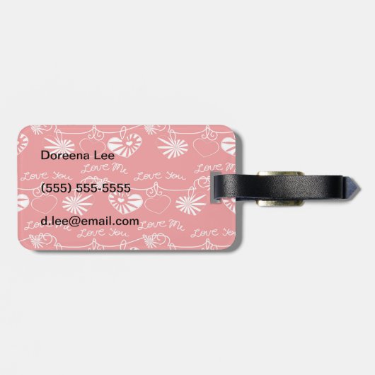 Valentine Day Achtergrond Bagagelabel (Achterkant horizontaal)