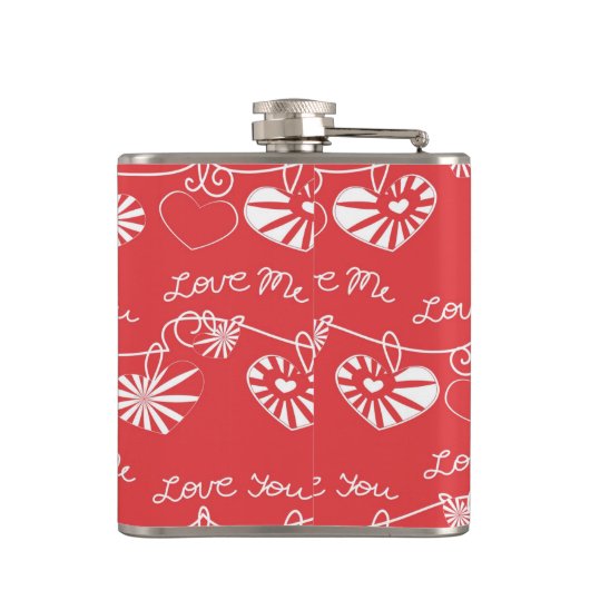 Valentine Day Achtergrond Heupfles (Achterkant)