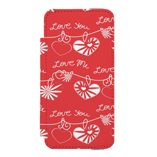 Valentine Day Achtergrond Incipio iPhone Portemonnee Hoesje (Voorkant Agenda)
