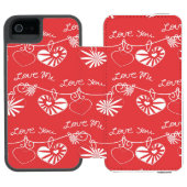 Valentine Day Achtergrond Incipio iPhone Portemonnee Hoesje (Agenda Open)