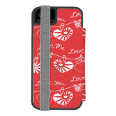 Valentine Day Achtergrond Incipio iPhone Portemonnee Hoesje (Agenda Achterkant)