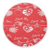 Valentine Day Achtergrond Keramische Knop (Voorkant)