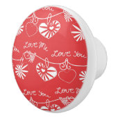 Valentine Day Achtergrond Keramische Knop (Rechts)