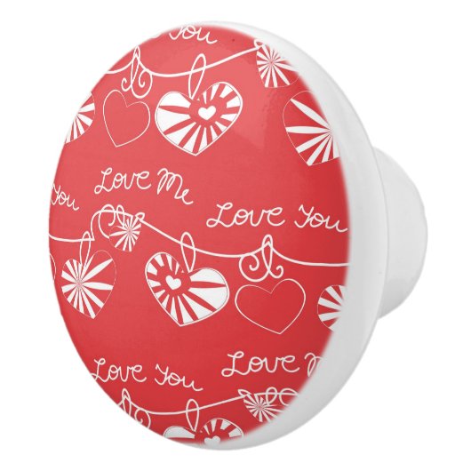 Valentine Day Achtergrond Keramische Knop (Rechts)