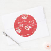 Valentine Day Achtergrond Ronde Sticker (Envelop)