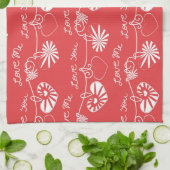 Valentine Day Achtergrond Theedoek (Gevouwen)