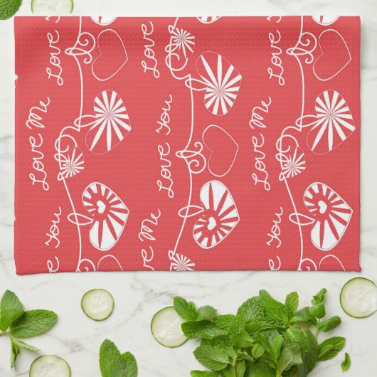 Valentine Day Achtergrond Theedoek (Gevouwen)