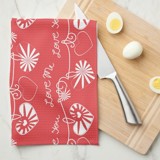 Valentine Day Achtergrond Theedoek (Quarter Fold)