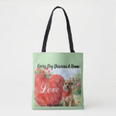 Valentine Day Adopted Dog Tote Bag (Voorkant)