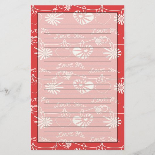 Valentine Day Background Briefpapier (Voorkant)