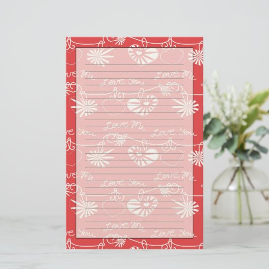 Valentine Day Background Briefpapier (Staand voorkant)