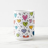 Valentine day colorful cute hearts  koffiemok (Center)