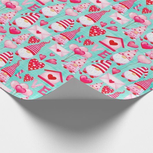 Valentine Day Gnomes Cadeaupapier (Hoek)