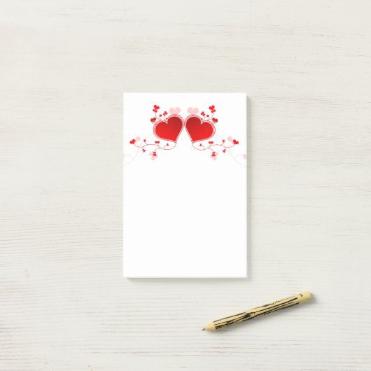Valentine Day Hearts Post-it® Notes (Op bureau)