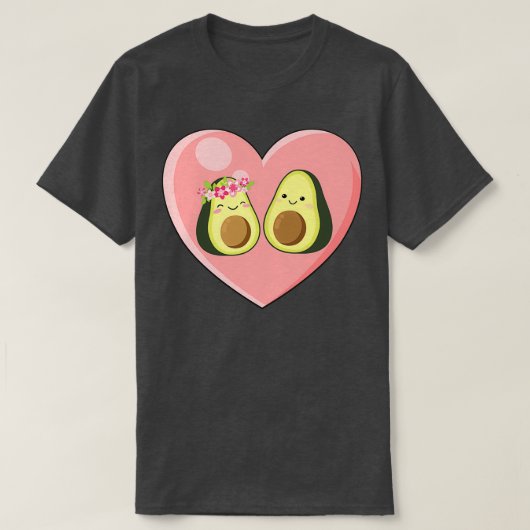 Valentine Day Love Cute Avocado Couple Hug T-shirt (Design voorkant)