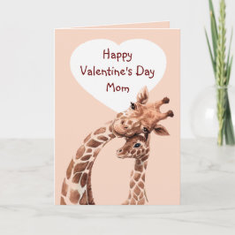 Valentine Day Mam Fun Giraffe Animal Kaart
