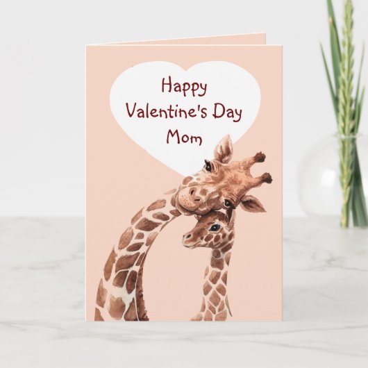 Valentine Day Mam Fun Giraffe Animal Kaart (Voorkant)
