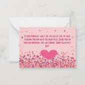 Valentine Day Personalized Photo Pink Hearts Notitiekaartje (Achterkant)