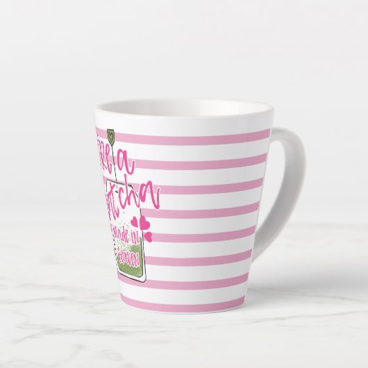 valentine day pun matcha tea we zijn een match gem latte mok (Rechterhoek)