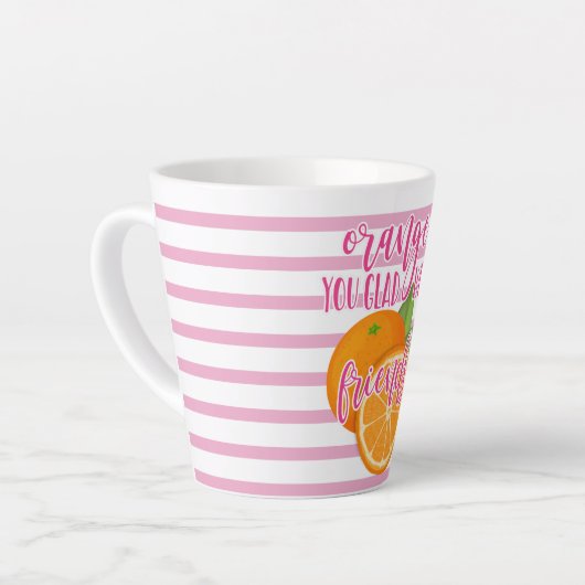 valentine day pun sinaasappel je blij dat we vrien latte mok (Linkerhoek)