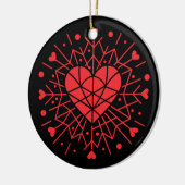 Valentine Day - Red Heart -  Keramisch Ornament (Links)