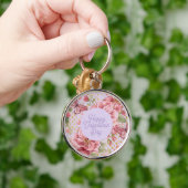 Valentine Days,Elegant,Purple Peach Flowers Patter Sleutelhanger (Hand)