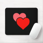 Valentine Double Hearts Grafisch Muismat (Met muis)