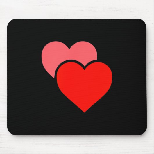 Valentine Double Hearts Grafisch Muismat (Voorkant)
