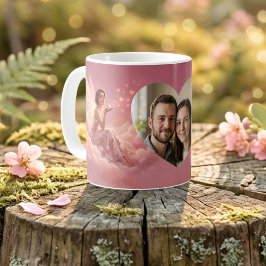 Valentine Elfje op Roze Wolken Fantasie Kunst Foto Koffiemok