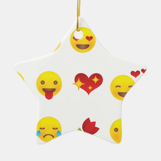 Valentine Emojis Keramisch Ornament (Voorkant)