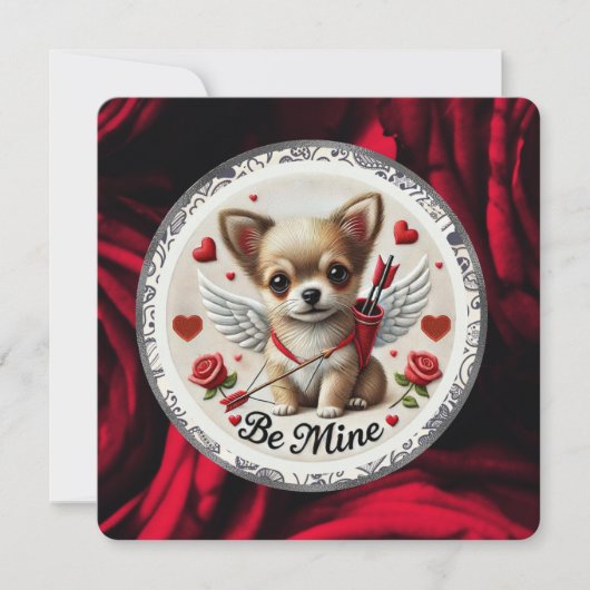 Valentine Engel Chihuahua Kerstkaart – Wees van mi (Voorkant)