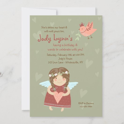 Valentine-engel uitnodiging (Voorkant)