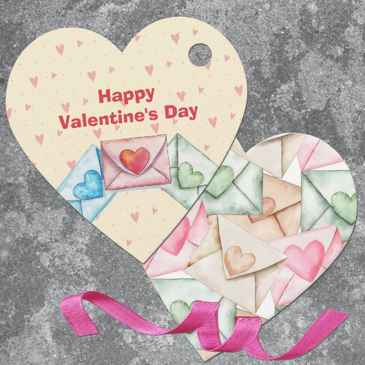 Valentine-envelop en harten bedankjes labels