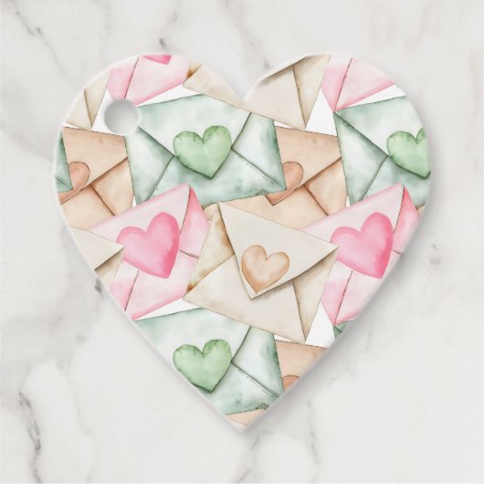 Valentine Envelope and Hearts Bedankjes Labels (Voorkant)